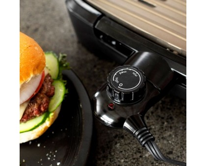 Гриль George Foreman барбекю Smokeless BBQ Grill 1606Вт, темп. режимів-3, з`ємні пластини, пластик, чорний