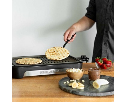 Гриль George Foreman барбекю Smokeless BBQ Grill 1606Вт, темп. режимів-3, з`ємні пластини, пластик, чорний