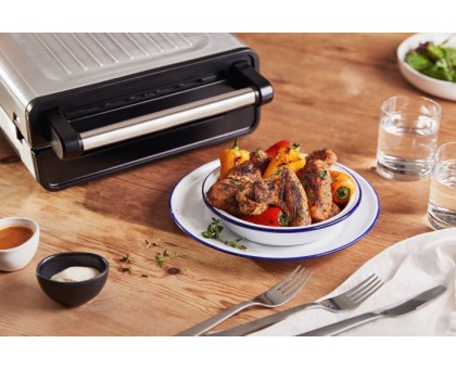 Гриль George Foreman прижимний Smokeless Grill 1575Вт, темп. режимів-1, з`ємні пластини, пластик, чорний Гриль George Foreman прижимний Smokeless Grill 1575Вт, темп. режимів-1, з`ємні пластини, пластик, чорний