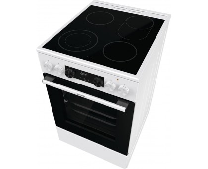 Плита Gorenje электрическая стеклокерамическая, 70л, 50x60см, дисплей,  приготовление с паром, программатор, белый