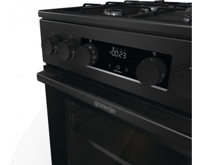 Плита Gorenje комбінована, 62л, 50x60см, дисплей, програматор, приготування на пару, емальовані реш, чорний Плита Gorenje комбінована, 62л, 50x60см, дисплей, програматор, приготування на пару, емальовані реш, чорний