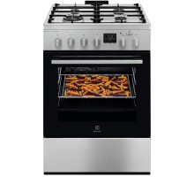 Плита Electrolux комбінована, 58л, 60x60см, дисплей, конвекція, чавун, пара, нерж