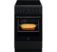 Плита Electrolux електрична склокерамічна, 57л, 50x60см, дисплей, конвекція, чорний матовий