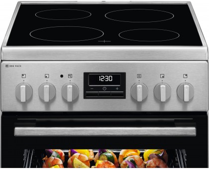 Плита Electrolux электрическая стеклокерамическая, 57л, 50x60см, дисплей, конвекция, противень для барбекю, нерж Плита Electrolux электрическая стеклокерамическая, 57л, 50x60см, дисплей, конвекция, противень для барбекю, нерж