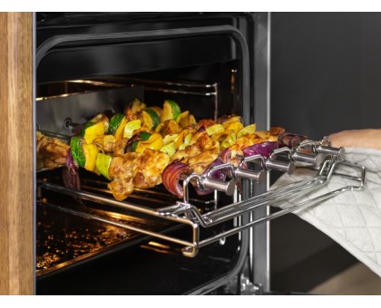 Плита Electrolux електрична склокерамічна, 57л, 50x60см, дисплей, конвекція, мангальна підставка, білий Плита Electrolux електрична склокерамічна, 57л, 50x60см, дисплей, конвекція, мангальна підставка, білий