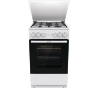 Плита Gorenje комбінована, 68л, 50x60см, емальовані реш, з кришкою, білий