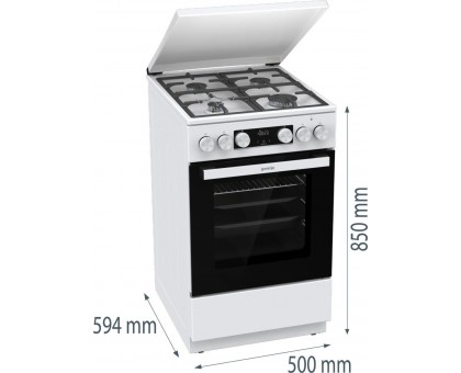 Плита Gorenje комби, 70л, 50x60см, IconLed, чугун, с крышкой, белый Плита Gorenje комби, 70л, 50x60см, IconLed, чугун, с крышкой, белый