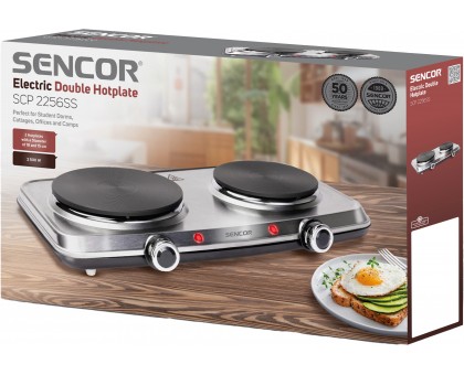 Плитка настольная Sencor электрическая, комф. - 2 на 1.5кВт и 1кВт, 15 и 18 см, управл. - мех., нерж. сталь Плитка настольная Sencor электрическая, комф. - 2 на 1.5кВт и 1кВт, 15 и 18 см, управл. - мех., нерж. сталь