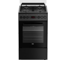 Плита Beko комбінована, 60л, 50x60см, дисплей, конвекція, чавун, чорний