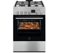 Плита Electrolux комбінована, 58л, 60x60см, дисплей, конвекція, чавун, пара, нерж