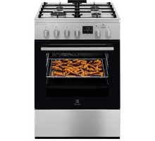 Плита Electrolux комбінована, 58л, 60x60см, дисплей, конвекція, чавун, пара, нерж