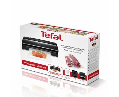 Вакууматор Tefal Classic для пакетов, 350мм, электронное управл., +18 пакетов, пластик, черный Вакууматор Tefal Classic для пакетов, 350мм, электронное управл., +18 пакетов, пластик, черный