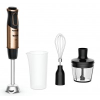 Блендер Tefal погружной Quickchef 1000Вт, 3в1, чаша-800мл, чопер-500мл, турборежим, бронзово-черный