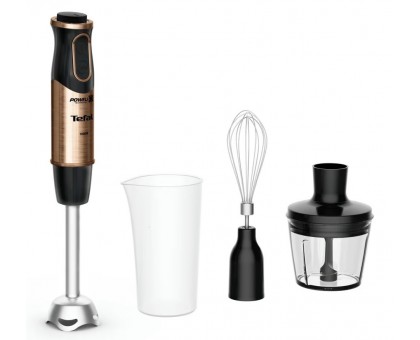 Блендер Tefal погружной Quickchef 1000Вт, 3в1, чаша-800мл, чопер-500мл, турборежим, бронзово-черный Блендер Tefal погружной Quickchef 1000Вт, 3в1, чаша-800мл, чопер-500мл, турборежим, бронзово-черный