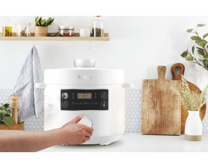 Мультиварка-скороварка Tefal Turbo Cuisine , 1000Вт, чаша-4.8л, механическое управл., пластик, белый Мультиварка-скороварка Tefal Turbo Cuisine , 1000Вт, чаша-4.8л, механическое управл., пластик, белый