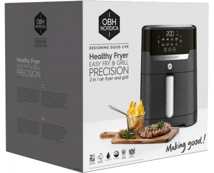 Мультипіч OBH Nordica EasyFry&Grill Precision, 1550Вт, чаша-4.2л, сенс. управл, от 40°C до 200°C, пластик, черный Мультипіч OBH Nordica EasyFry&Grill Precision, 1550Вт, чаша-4.2л, сенс. управл, от 40°C до 200°C, пластик, черный
