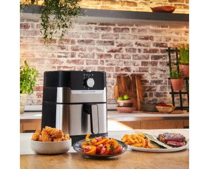 Мультипечь Moulinex EasyFry&Grill, 1550Вт, чаша-4.2л, механ. управл., пластик, серый