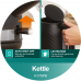 Электрочайник Gorenje 1.7л, Strix контроль, черный матовый