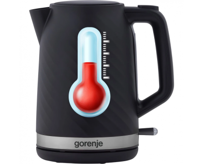 Электрочайник Gorenje 1.7л, Strix контроль, черный матовый Электрочайник Gorenje 1.7л, Strix контроль, черный матовый