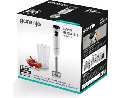 Блендер Gorenje погружной 600Вт, чаша-600мл, белый