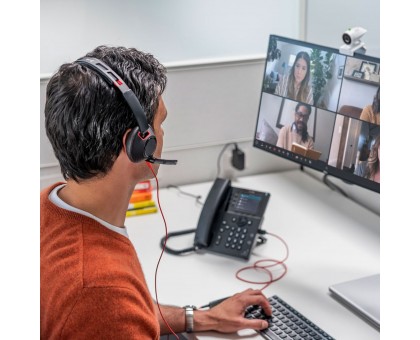 Гарнітура комп'ютерна стерео On-ear Poly Blackwire 5220, USB-A, USB-C, 3.5 мм, всеспрямований, noise canceling, чорний