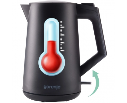 Электрочайник Gorenje 1.7л, Strix контроль, черный матовый Электрочайник Gorenje 1.7л, Strix контроль, черный матовый
