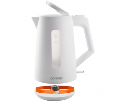 Электрочайник Gorenje 1.7л, Strix контроль, белый матовый Электрочайник Gorenje 1.7л, Strix контроль, белый матовый