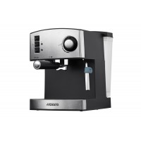 Кофеварка Ardesto рожковая Steel Collection 1.6л, молотый, ручной капучинатор, серебристо-черный
