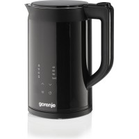 Электрочайник Gorenje 1.7л, двойные стенки, LED дисплей, Strix контроль, черный