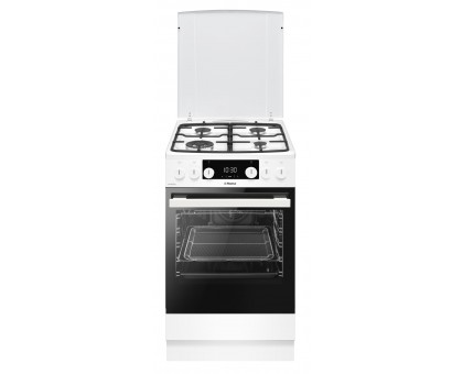 Плита Hansa FCMW58329 комби, 65л, 50x60см, дисплей, конвекция, чугун, белый