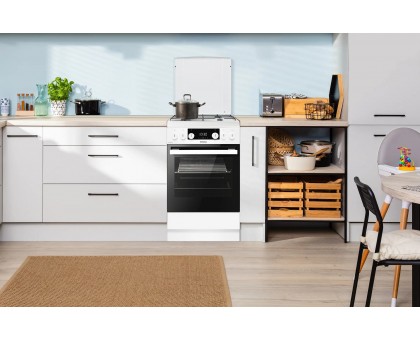 Плита Hansa FCMW58329 комби, 65л, 50x60см, дисплей, конвекция, чугун, белый