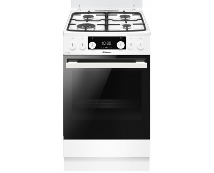 Плита Hansa FCMW58329 комби, 65л, 50x60см, дисплей, конвекция, чугун, белый