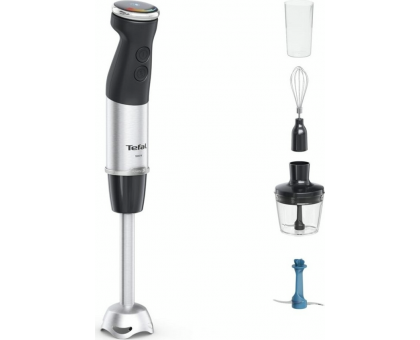 Блендер Tefal HB67E830 погружной Quickchef+ 1000Вт, 3в1, чаша-800мл, чопер-500мл, турборежим, серебристо-черный Блендер Tefal HB67E830 погружной Quickchef+ 1000Вт, 3в1, чаша-800мл, чопер-500мл, турборежим, серебристо-черный