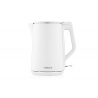 Электрочайник Ardesto 1.5л, Strix, двойные стенки, глянец, белый