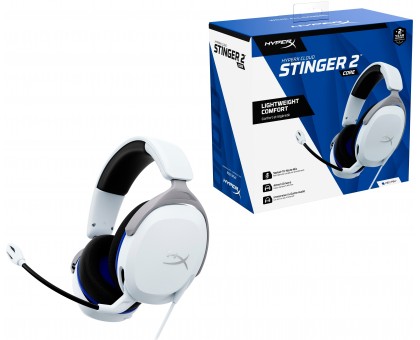 Гарнітура HyperX Cloud Stinger 2 Core PS5/PS4, mini-jack, біло-синій Гарнітура HyperX Cloud Stinger 2 Core PS5/PS4, mini-jack, біло-синій