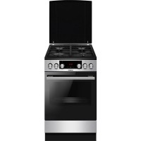 Плита комбинированная Hansa FCMX59323, 50х60см, 65л, чугун, газ контр., дисплей, нержавеющая сталь