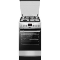 Плита комбинированная Hansa FCMX59229, 50х60см, 65л, чугун, газ контр., дисплей, нержавеющая сталь