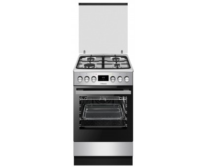 Плита комбинированная Hansa FCMX583291, 50х60см, 65л, чугун, газ контр., дисплей, серый