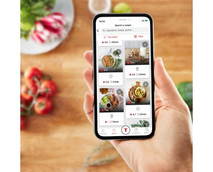 Мультиварка-мультипіч Tefal MY741CF1 Multicook Actifry, 1334Вт, чаша-6л, сенсорне керув., 14 програм, метал/пластик, чорний