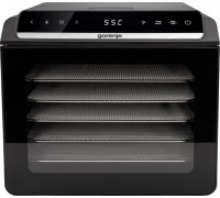 Сушка для продуктов Gorenje FDK600DB 580Вт, поддонов - 6x1.5см, диаметр - 25см, макс - 75°С, дисплей, пластик+металл, черный