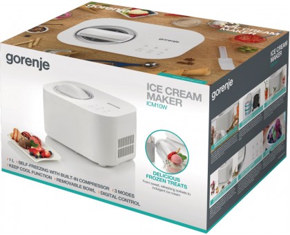 Морозивниця Gorenje ICM10W 100Вт, чаша-1л, час приготув.-30мін, пластик, білий Морозивниця Gorenje ICM10W 100Вт, чаша-1л, час приготув.-30мін, пластик, білий
