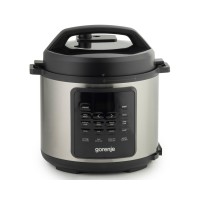 Мультиварка-скороварка Gorenje GMC6SBK, 1000Вт, чаша-6л, електронне керув., 8 програм, метал/пластик, чорний-нерж