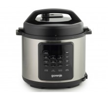 Мультиварка-скороварка Gorenje GMC6SBK, 1000Вт, чаша-6л, електронне керув., 8 програм, метал/пластик, чорний-нерж