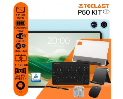 Планшет Teclast P50 KIT 11" 4ГБ, 128ГБ, 7000мА•ч, Android, голубой Планшет Teclast P50 KIT 11" 4ГБ, 128ГБ, 7000мА•ч, Android, голубой