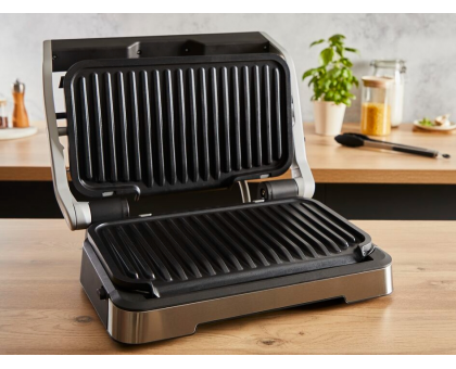 Гриль Tefal GC782D30 прижимний OptiGrill 2in1 XL 2200Вт, темп. режимів-4, з`ємні пластини, сенсор товщини продуктів, метал