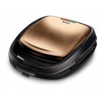 Мультимейкер Tefal Coppertinto 700Вт, тефлон, 2 пластини, корпус-метал, чорно-бронзовий