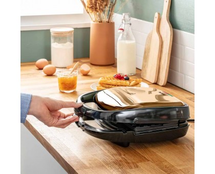 Мультимейкер Tefal SW341G10 Coppertinto 700Вт, тефлон, 2 пластини, корпус-метал, чорно-бронзовий