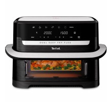 Мультипіч Tefal EY9228E0 Dual Easy Fry Flex, 2700Вт, чаша-5.5+3.5л, сенсорне керув., з віконцем, 2 чаши, гриль, пластик, чорний