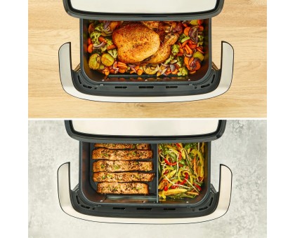 Мультипіч Tefal EY9228E0 Dual Easy Fry Flex, 2700Вт, чаша-5.5+3.5л, сенсорне керув., з віконцем, 2 чаши, гриль, пластик, чорний