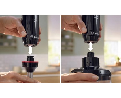 Блендер Bosch MSM4B670 погружной, 1000Вт, изм-тель, венчик, черный Блендер Bosch MSM4B670 погружной, 1000Вт, изм-тель, венчик, черный